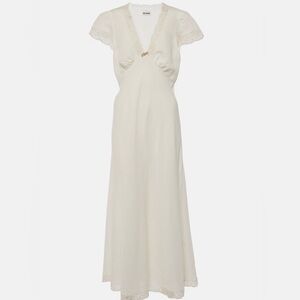 Rixo Clarice Lace-Trimmed Midi Dress